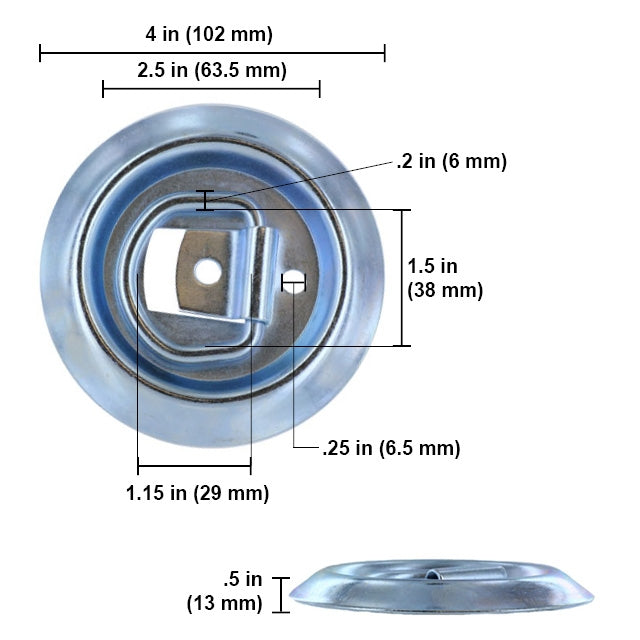 Mounting Ring Flush Mount Zinc Plated 1,200 lb - image 2