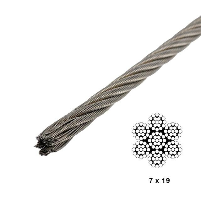3/32" 7x19 Type 304 Stainless Steel Wire (by Linear Foot)