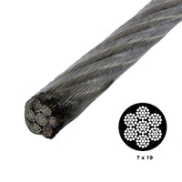 5/16" 7x19 Vinyl Coated Stainless Steel Wire (by Linear Foot)