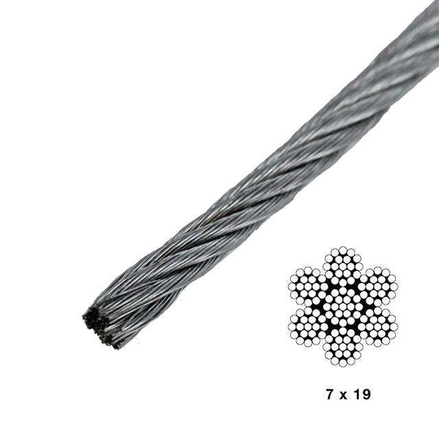 3/32" 7x19 Galvanized Wire  (by Linear Foot)