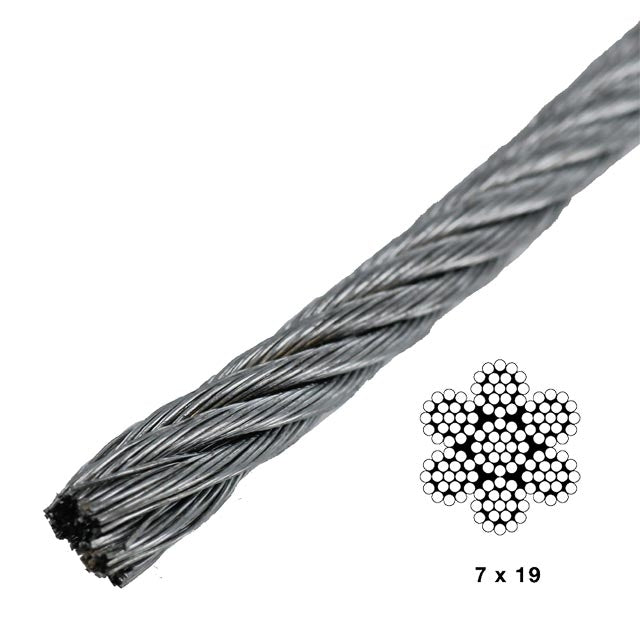 5/32" 7x19 Galvanized Wire (by Linear Foot)