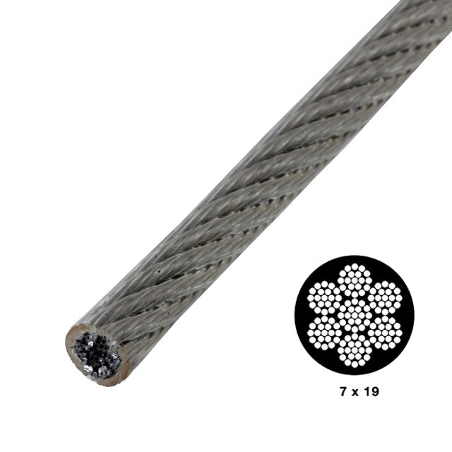 3/16" 7x19 Vinyl Coated Galvanized Wire (by Linear Foot)