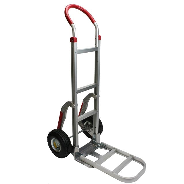 Aluminum Hand Truck with 10" Pneumatic Wheels and Stair Climbers