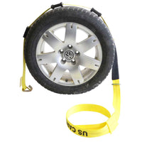 2 inch x 10 foot OEM Replacement Wheel Strap with 2 Wire Hooks and 3 Adjustable Rubber Cleats image 1 of 8