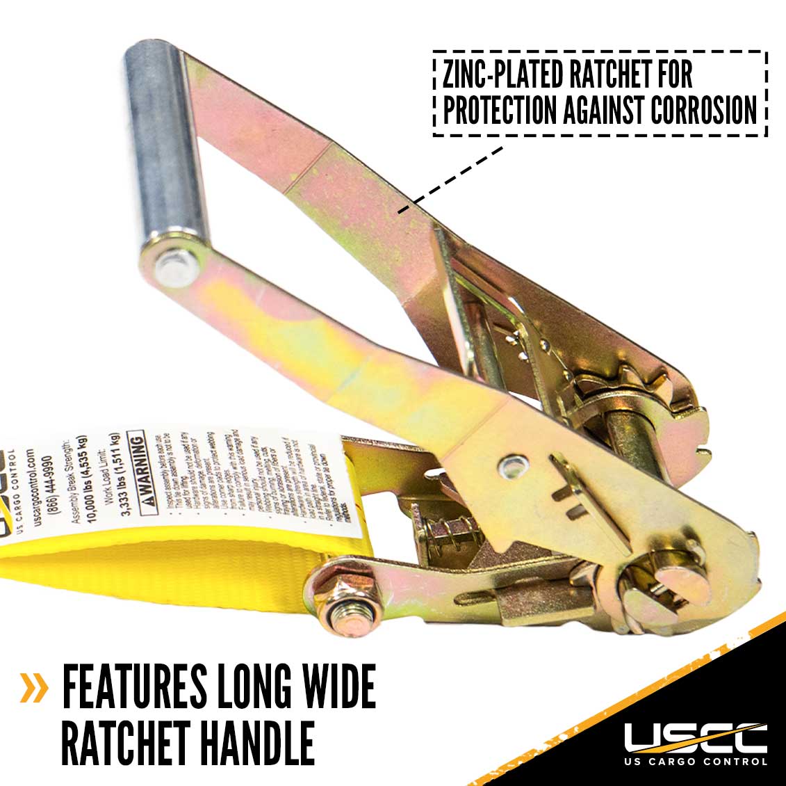 2" x 11" Fixed End w/ Ratchet and Flat Hook