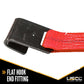 2" x 18' Red Ratchet Strap w/ Black Flat Hook