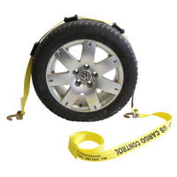 2 inch x 14 foot OEM Replacement Wheel Strap with 2 Swivel J Hooks and 3 Adjustable Rubber Cleats image 1 of 9