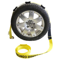 2 inch x 14 foot OEM Replacement Wheel Strap with 2 Wire Hooks and 3 Adjustable Rubber Cleats image 1 of 8
