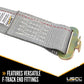 2" x 16' Gray Ratchet Strap w/Butterfly F Track Fittings