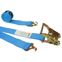 2" x 20' Blue Plate Trailer Strap w/ F-Hook And Ratchet