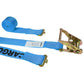 2" x 20' Blue Ratchet Strap w/Butterfly F Track Fittings