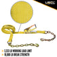 2" x 30' Yellow Ratchet Strap w/ Chain Extension