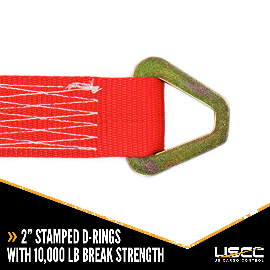 2 inch x 3 foot Red Axle Strap w 2 inch Stamped DRings image 4 of 8