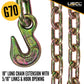 2" x 6' Ratchet Strap with Chain Extension and RTJ Cluster Hook