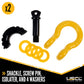 USCC 3/4" Drop-Forged Steel Screw Pin Anchor Shackles with Isolator and Washers – 4.75 Ton – 2 Pack