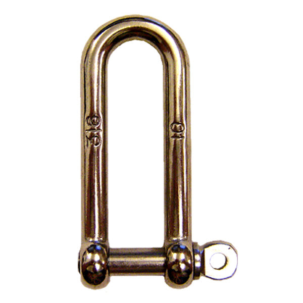 3/16" Screw Pin Long D Shackle Stainless Steel