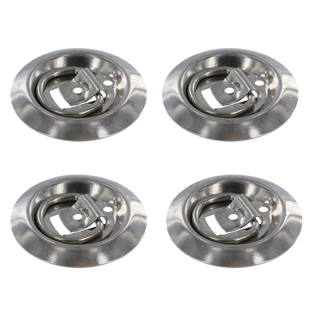 (4 pack) Stainless Steel Flush Mount DRings 800 lbs image 1 of 3