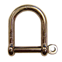 15/32" Screw Pin Wide D Shackle Stainless Steel
