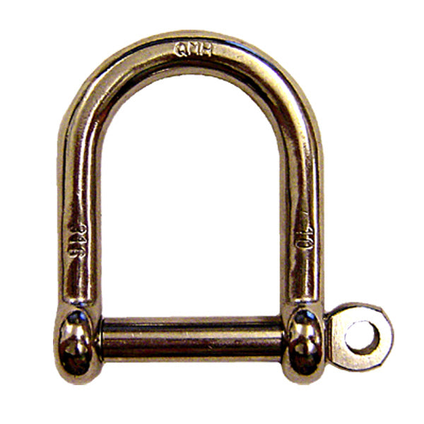3/16" Screw Pin Wide D Shackle Stainless Steel