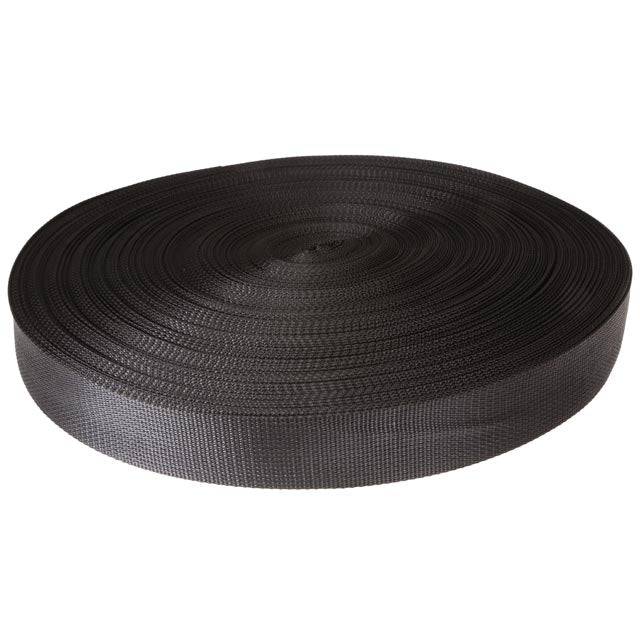 2" x 300' 6K Polyester Cargo Webbing - Black