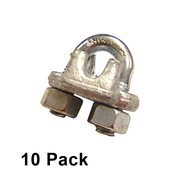 7/16" Galvanized Drop Forged Wire Rope Clips (10 pack)