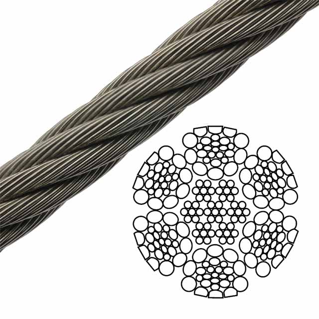 7/8" Impact Swaged Wire Rope EIPS - 6x26 Class (LF)