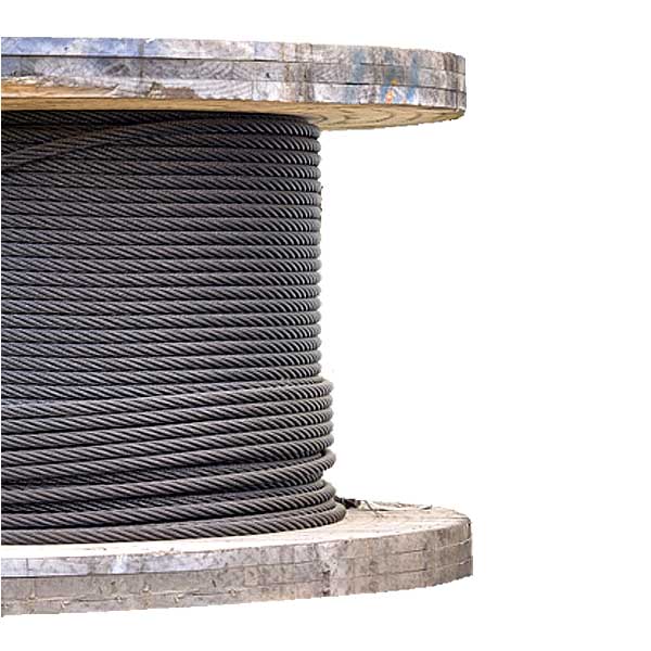 9/16" Bright Wire Rope EIPS IWRC - 6x19 Class (5000' Coil)