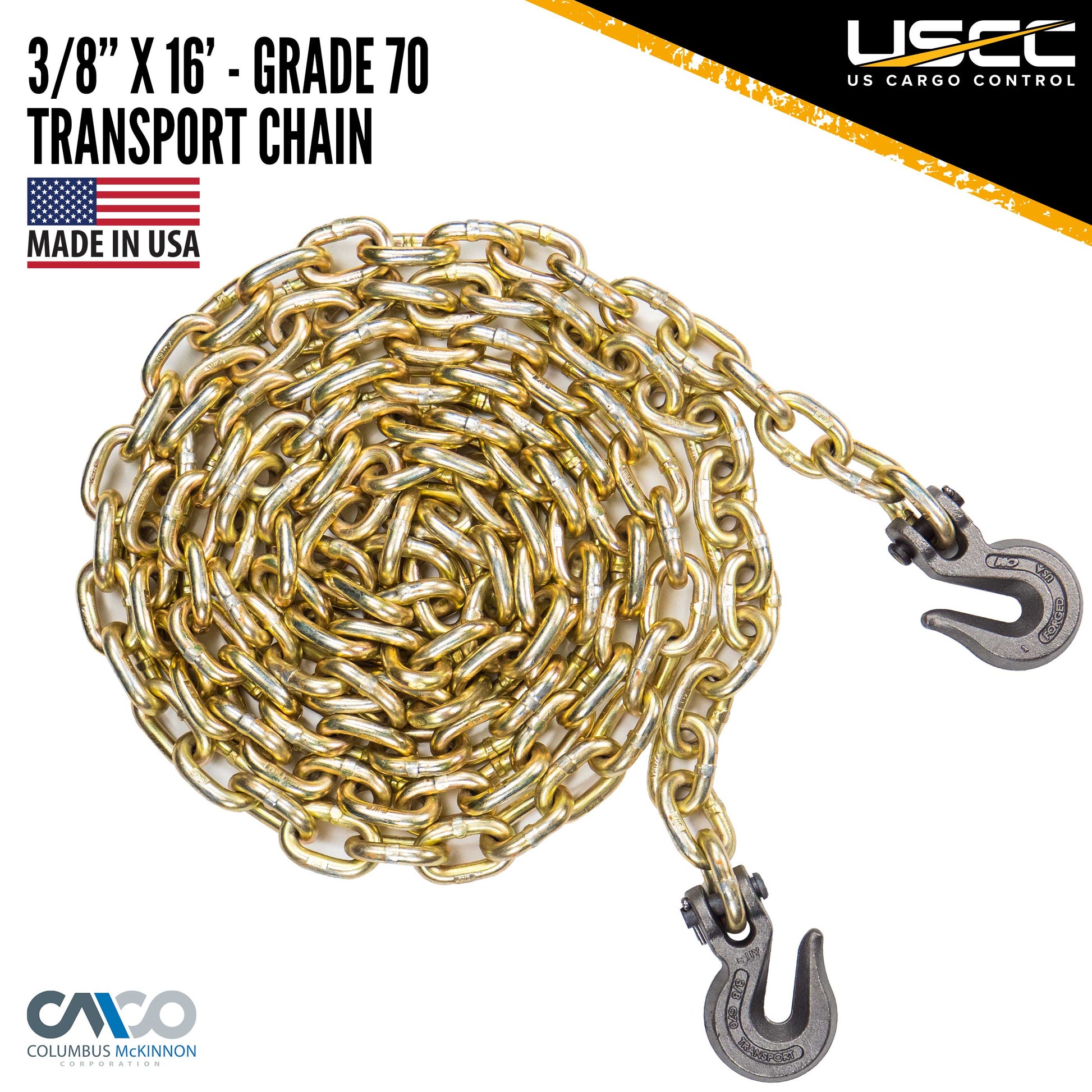 Grade 70 38 inch x 16 foot CM Chain and Binder Kit image 3 of 8