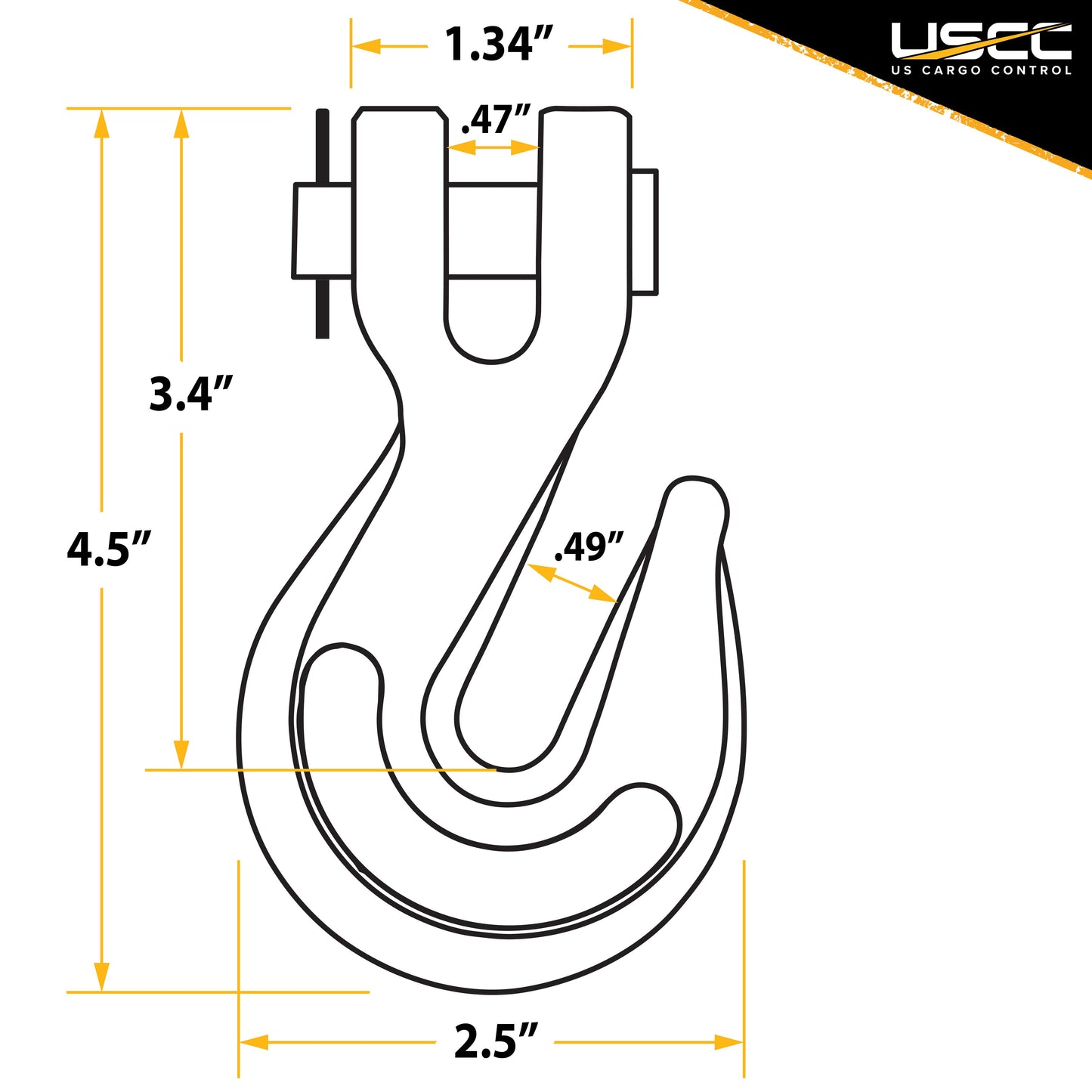 38 inch Clevis Grab Hook Grade 70 image 8 of 8