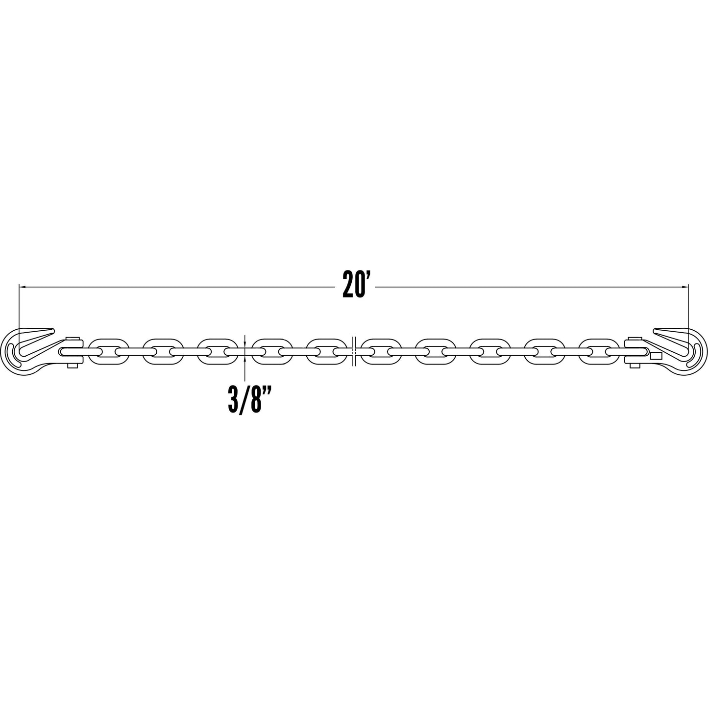 38 inch x 20 foot Transport Chain Grade 70 image 4 of 8