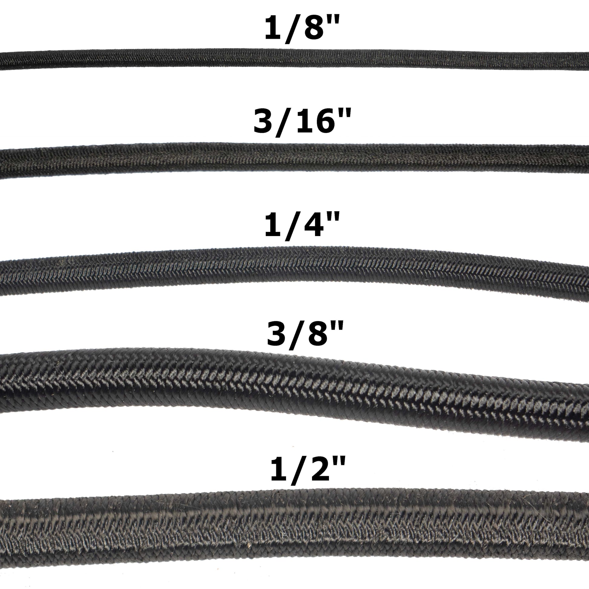 3/16''-5mm Black Polyester Shock Cord-Spool(500')