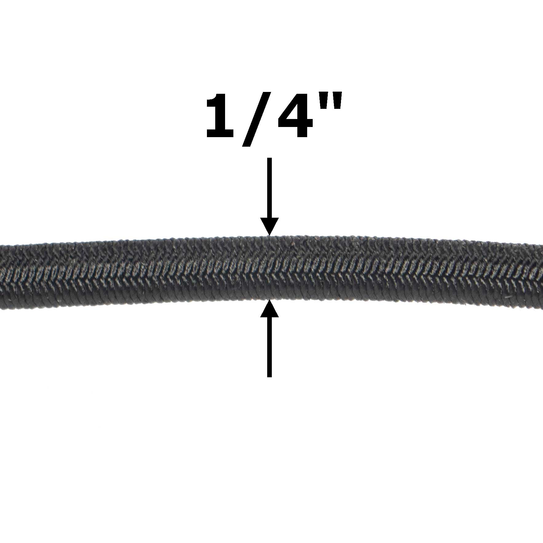 1/4''-6mm Black Polyester Shock Cord 50 ft