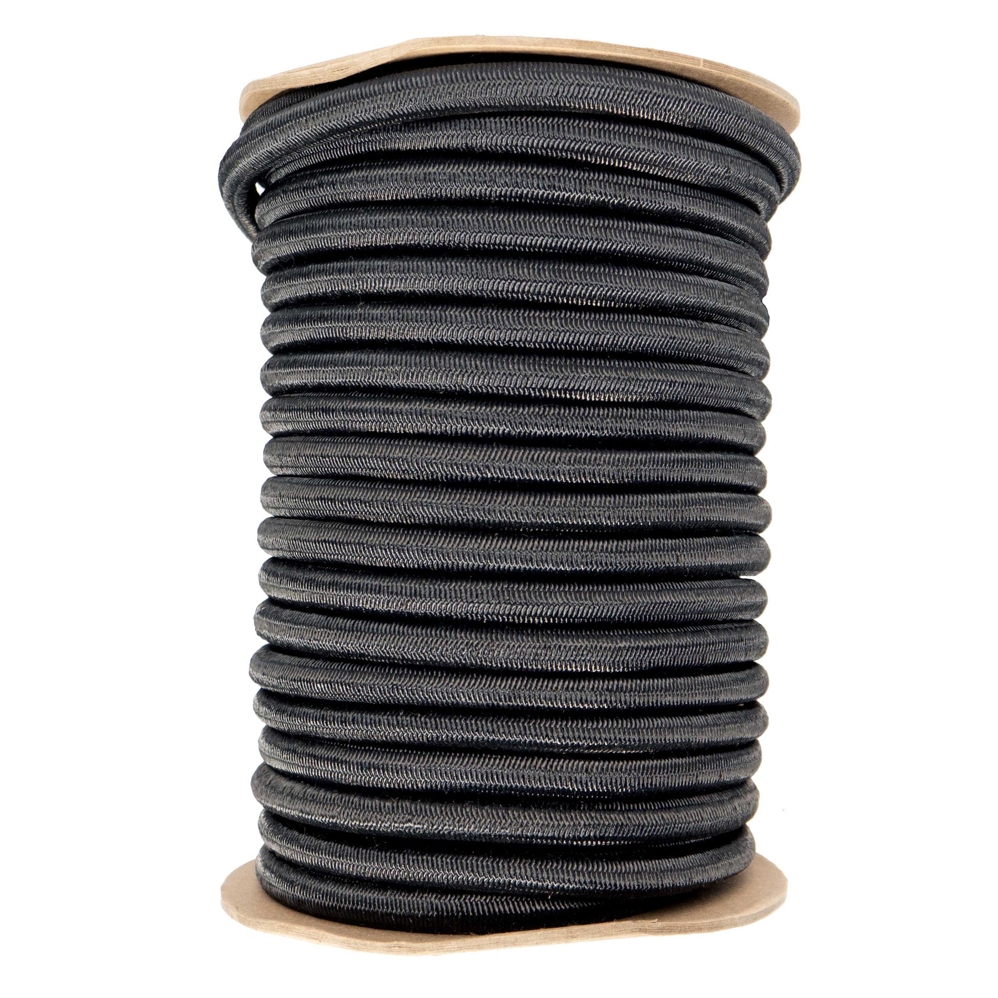 1/2''-12mm Black Polyester Shock Cord 50 ft