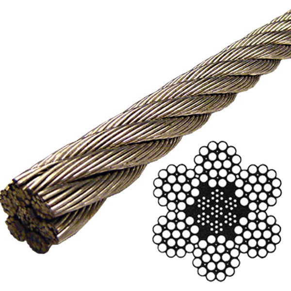 Stainless Steel Wire Rope 304 - 6x19 Class - 7/8 (Lineal Foot)