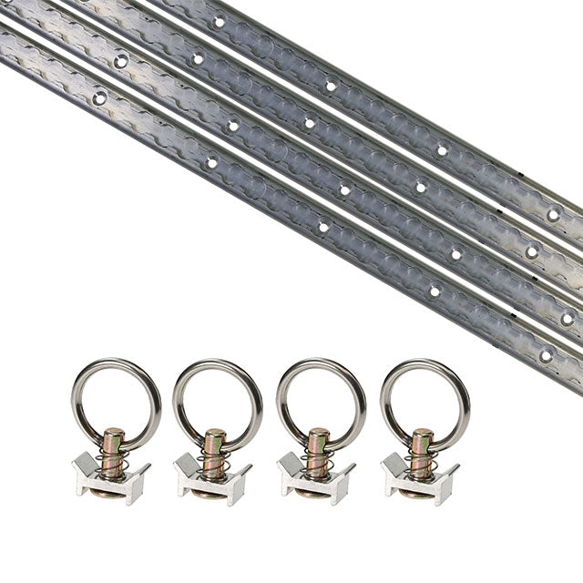 Anchor Point Tie Down Kit w/ Stud Rings for Truck / Trailer - Aluminum