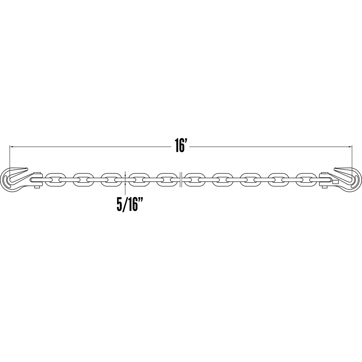 Grade 70 516 inch x 16 foot CM Chain and Binder Kit image 6 of 9