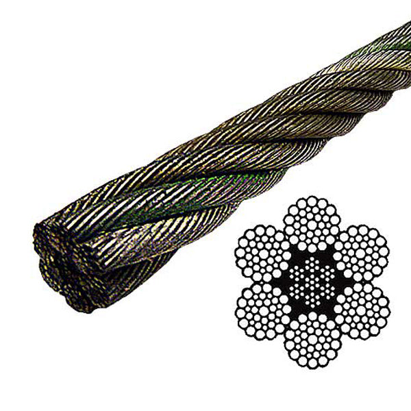 Bright Wire Rope EIPS IWRC - 6x37 Class - 1-1/8" (Lineal Foot)