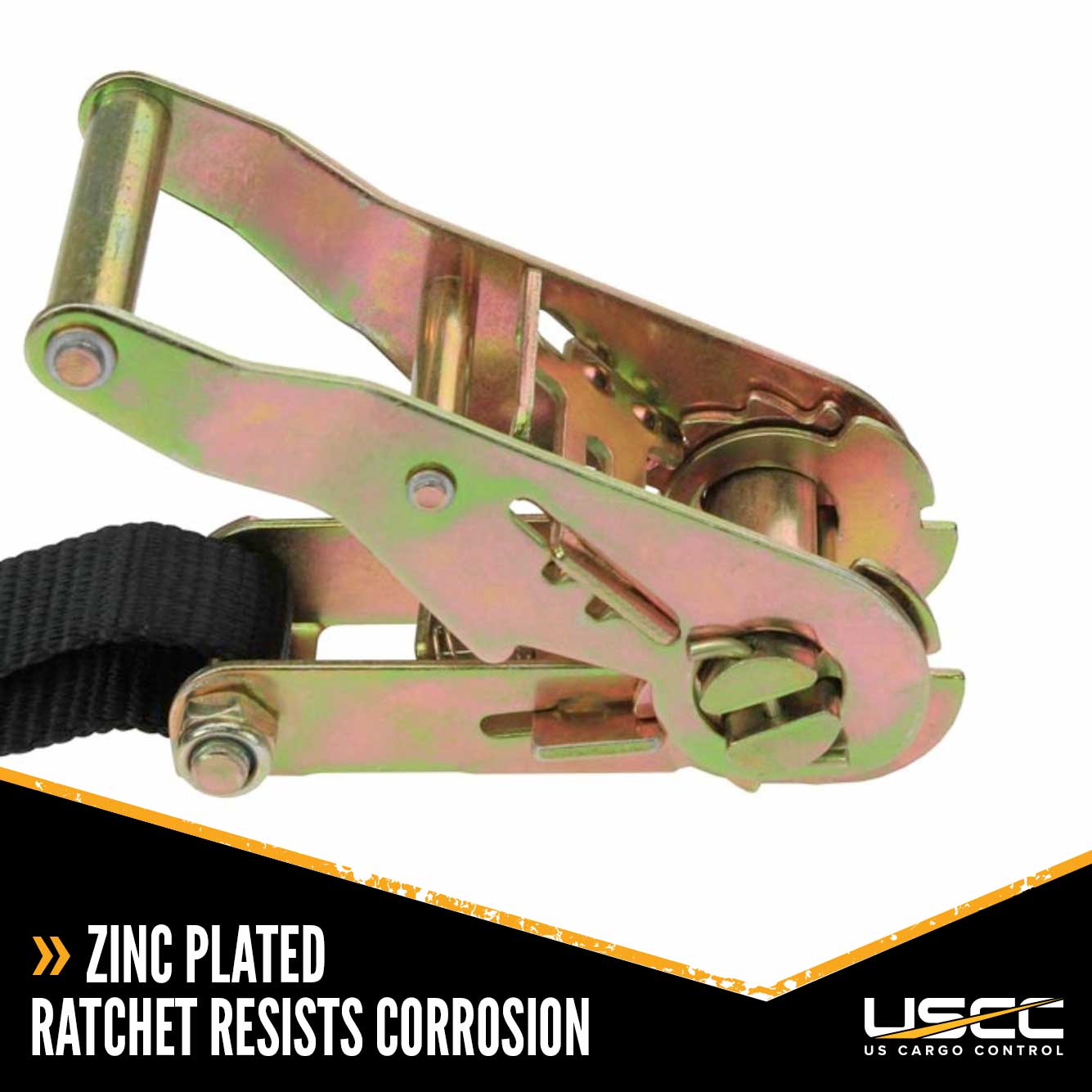 1 inch x 6 foot Ratchet Strap with Shooks Motorcycle Tie Down Straps image 2 of 9