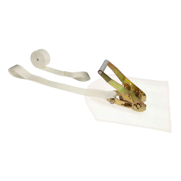 tent loops US CARGO CONTROL 2" x 15' White Tent Strap w/ Cover and Sewn Loop Ends, 5015SL-WHT-WRP