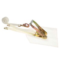 2" x 15' Corner Tent Strap w/ Cover, Double D-Ring & 5K Twisted Hook