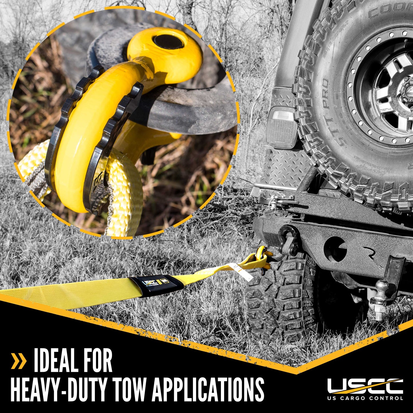 USCC 7/8" Drop-Forged Steel Screw Pin Anchor Shackles with Isolator and Washers – 6.5 Tons – 2 Pack
