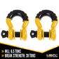 USCC 7/8" Drop-Forged Steel Screw Pin Anchor Shackles with Isolator and Washers – 6.5 Tons – 2 Pack