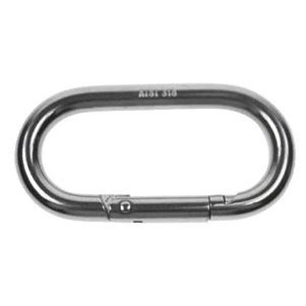 Oval Snap Hook Carabiner SS T316 - 3-3/16 Length