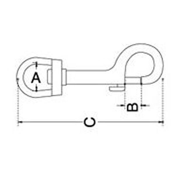 Swivel Eye Bolt Snap SS T316 - 4-3/4" Length - image 2