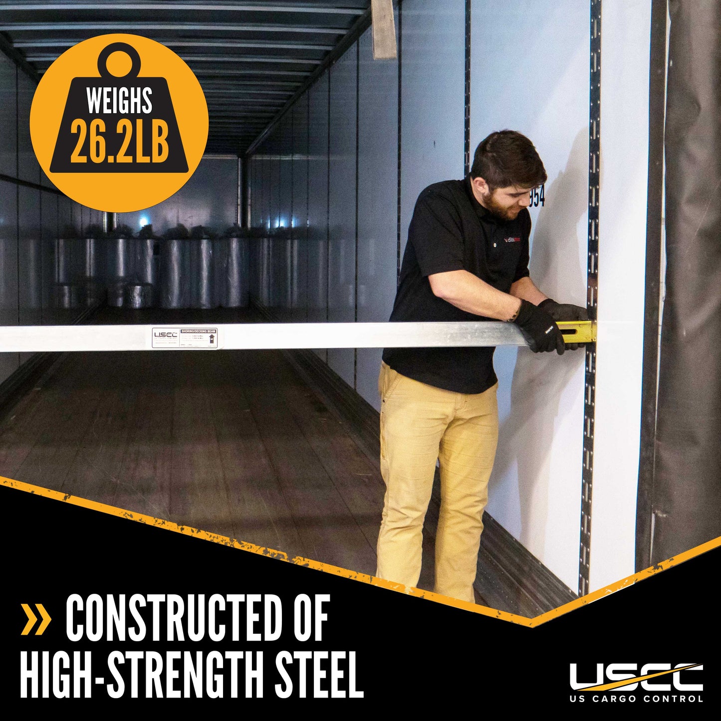 92" - 103" Steel E-Track Load Bar - 1,500 lb Capacity