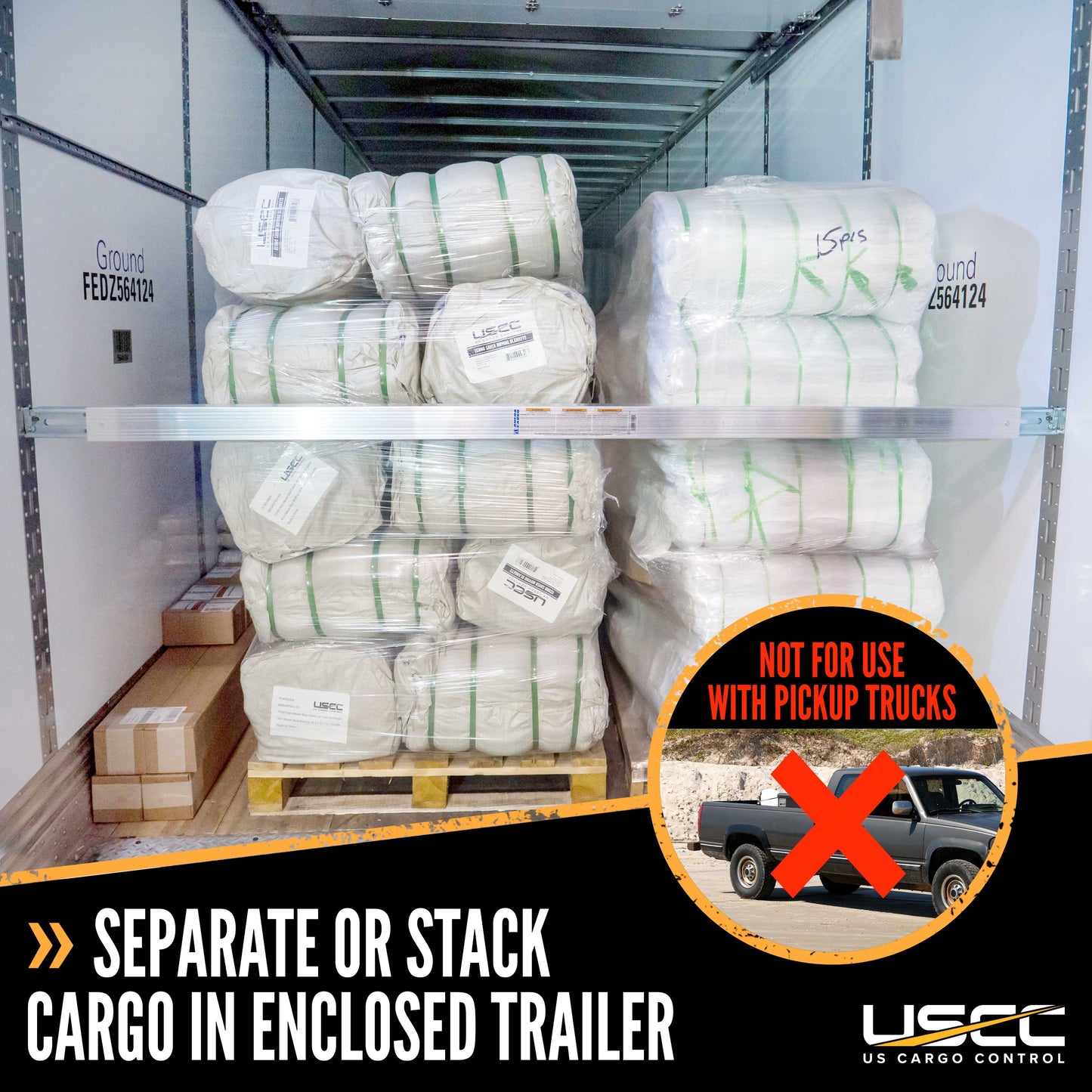 93" - 103" Aluminum E-Track Load Bar with Patented Flat Latch - 2,200 lb Capacity