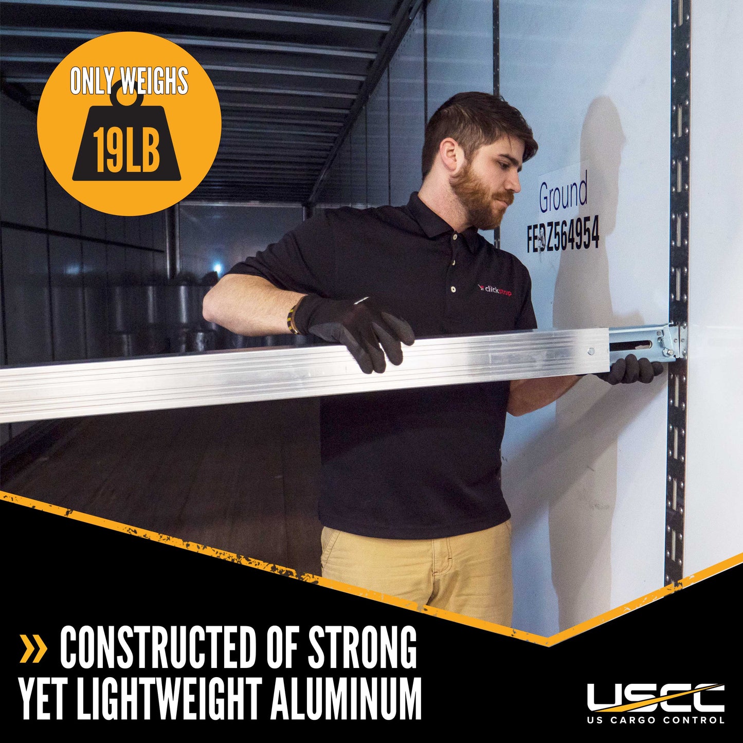 93" - 103" Aluminum E-Track Load Bar with Patented Flat Latch - 2,200 lb Capacity