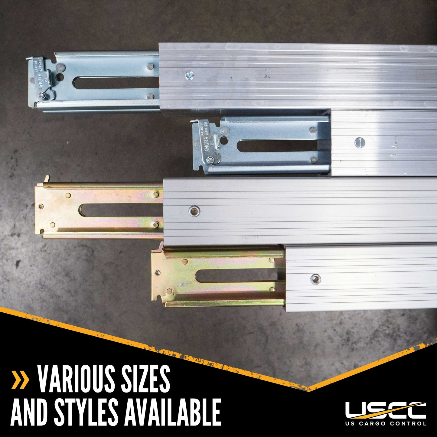 93" - 103" Aluminum E-Track Load Bar with Patented Flat Latch - 2,200 lb Capacity
