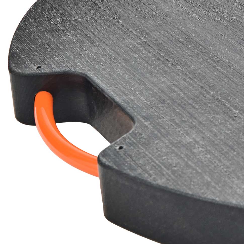SafetyTech® 30" Round Outrigger Pad | Heavy Duty | 2" Thick | Black Image 2 of 3