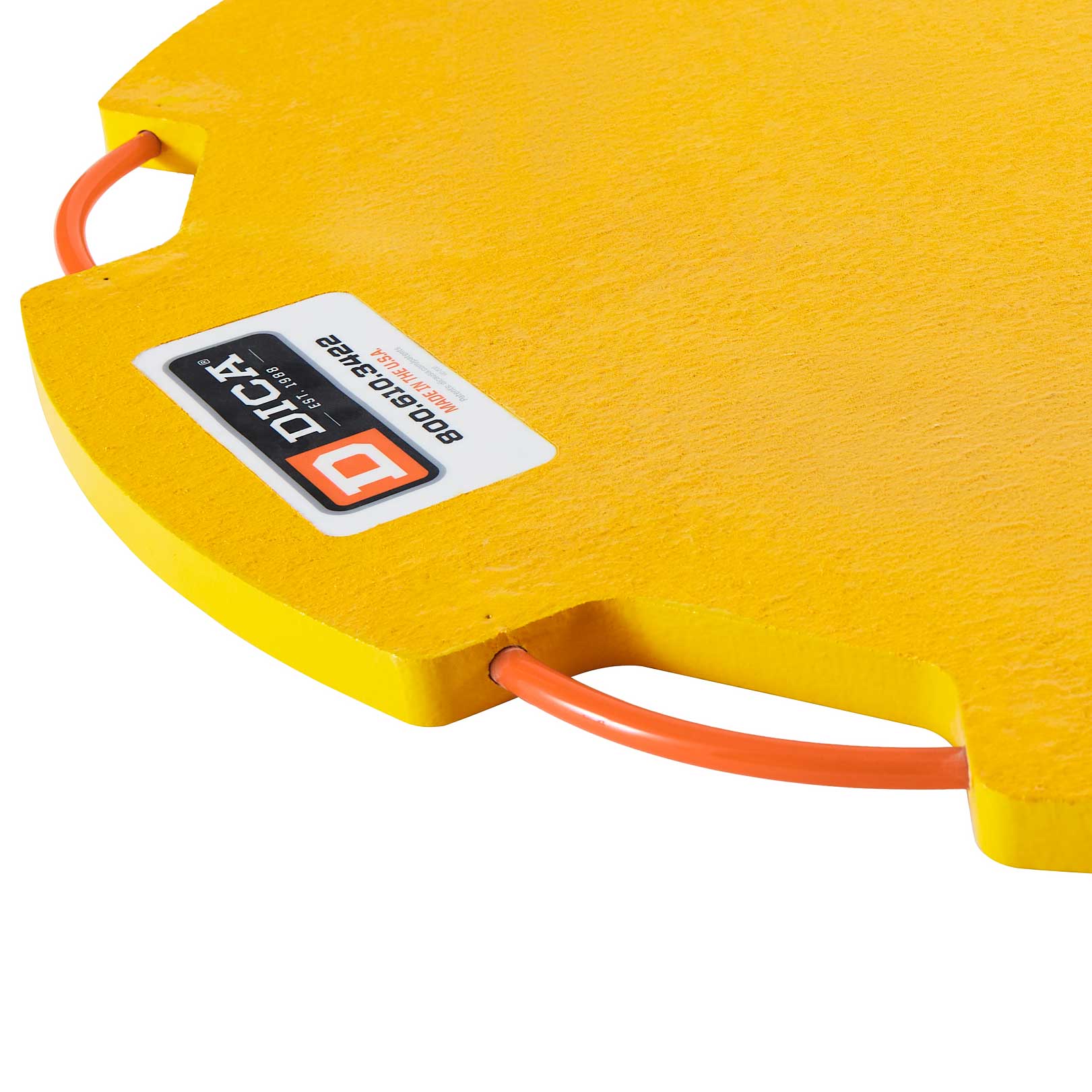 FiberTech® 42" Round Outrigger Pad | Heavy Duty | 1" Thick | Yellow Image 2 of 3